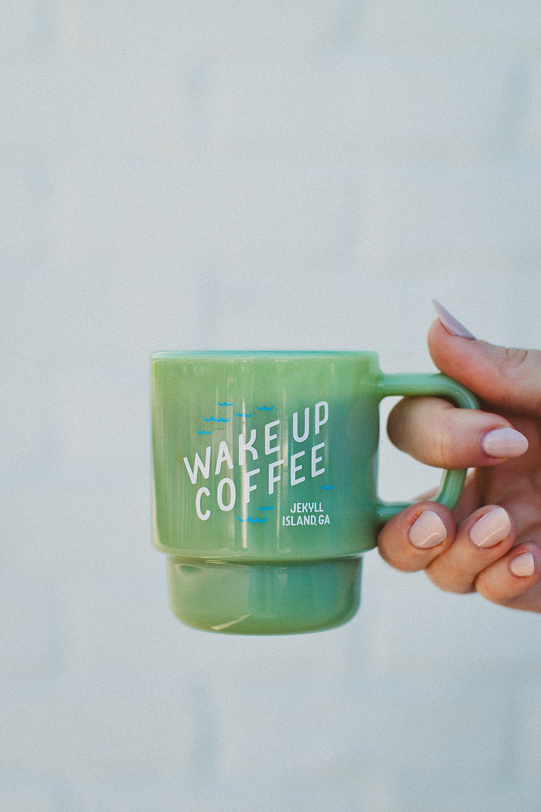 Wake Up apparel worn by the ocean
