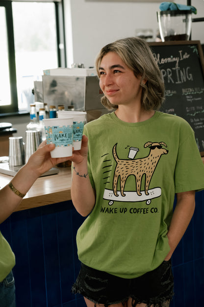 Green shirt with Skater Dog